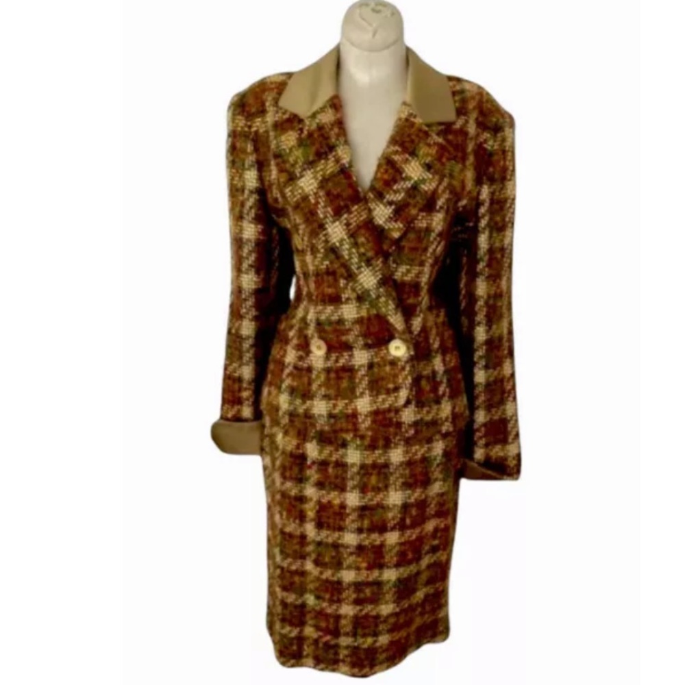 Christian Dior Tweed Jacket And Pencil Skirt Set